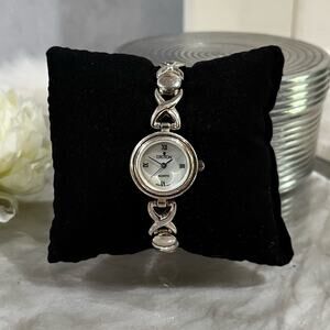 NEW Croton Sterling Silver Watch Bracelet Mother of Pearl Quartz Vintage 90s